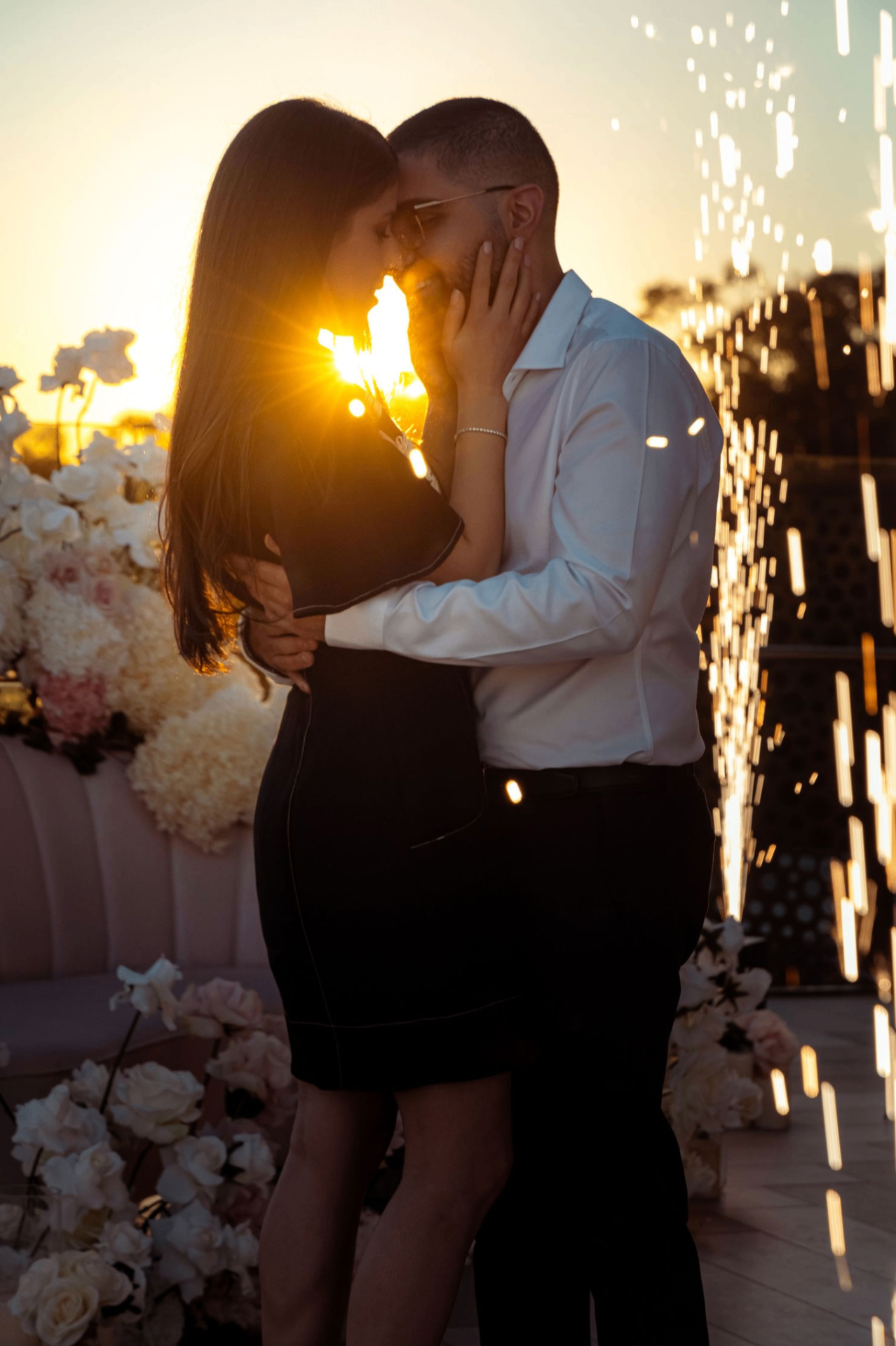 Romantic proposal moment